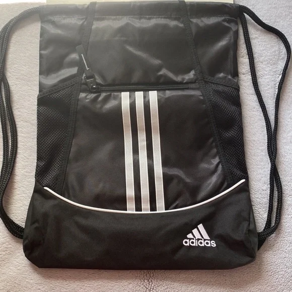 NWT Black Adidas Alliance II Sackpack Drawstring Bag - Picture 4 of 5
